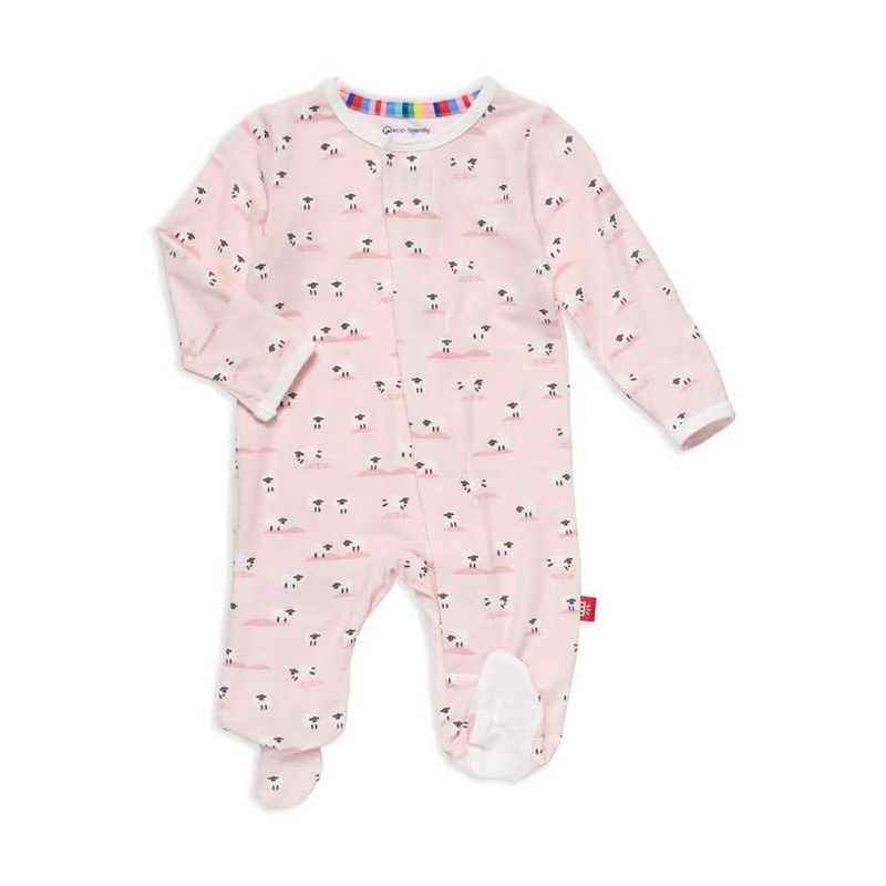 Magnetic Me BAA BAA Baby Modal Footie, Pink Newborn