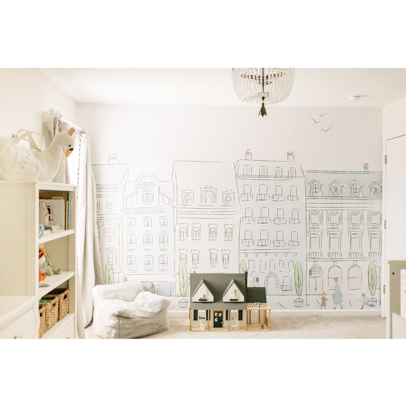 Parisian Street Mural Traditional Wallpaper