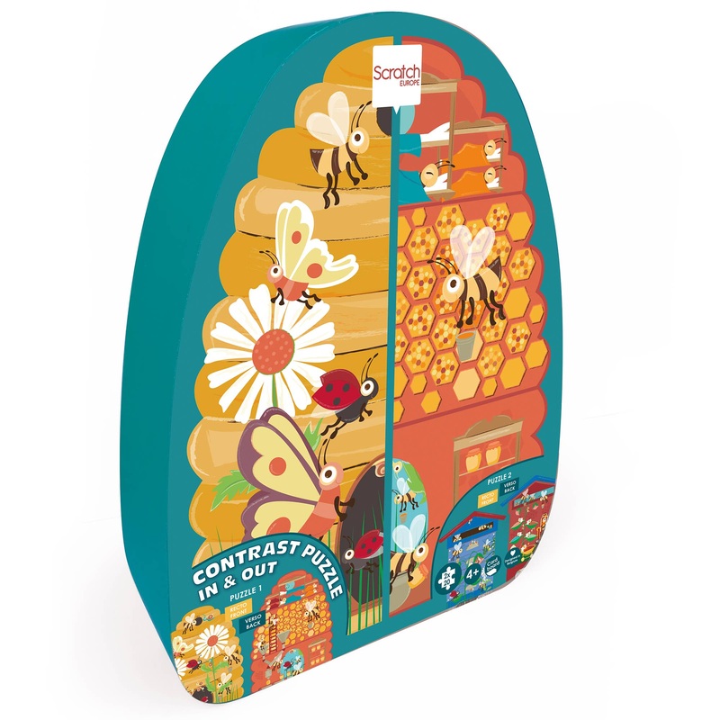 Scratch – Contour Contrast Puzzle BEEHIVE 40 pcs