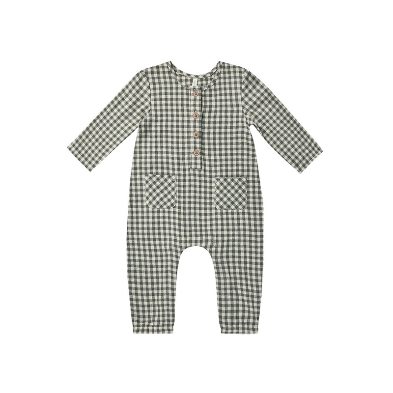 Woven Jumpsuit | Marine Gingham 0-3 Months