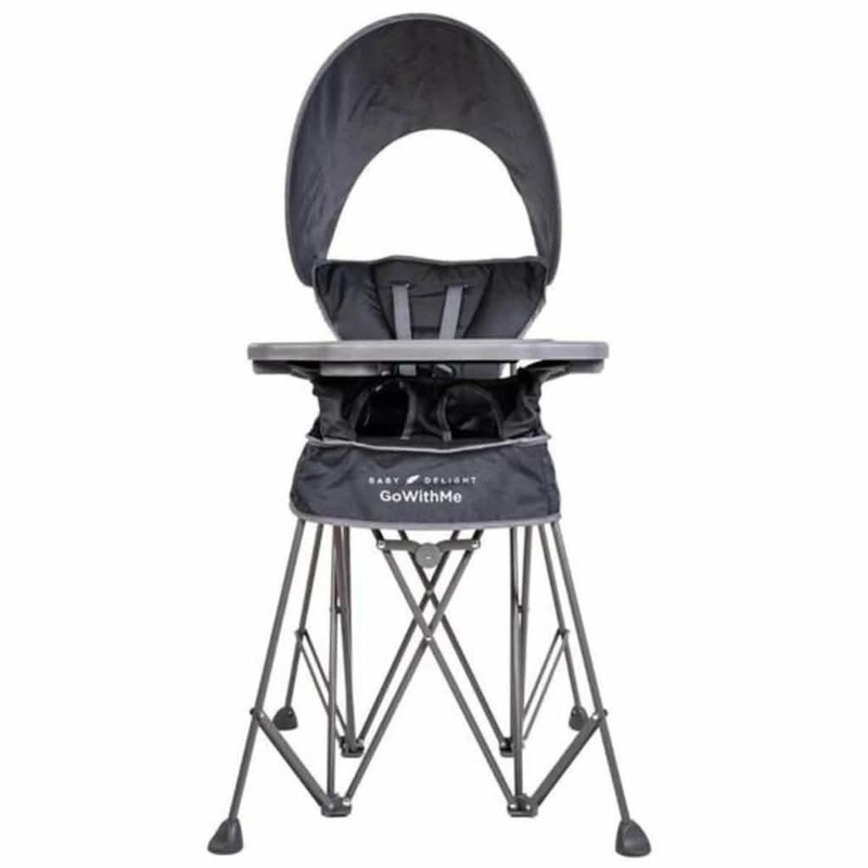 Go With Me Uplift Deluxe Portable High Chair with Canopy Grey