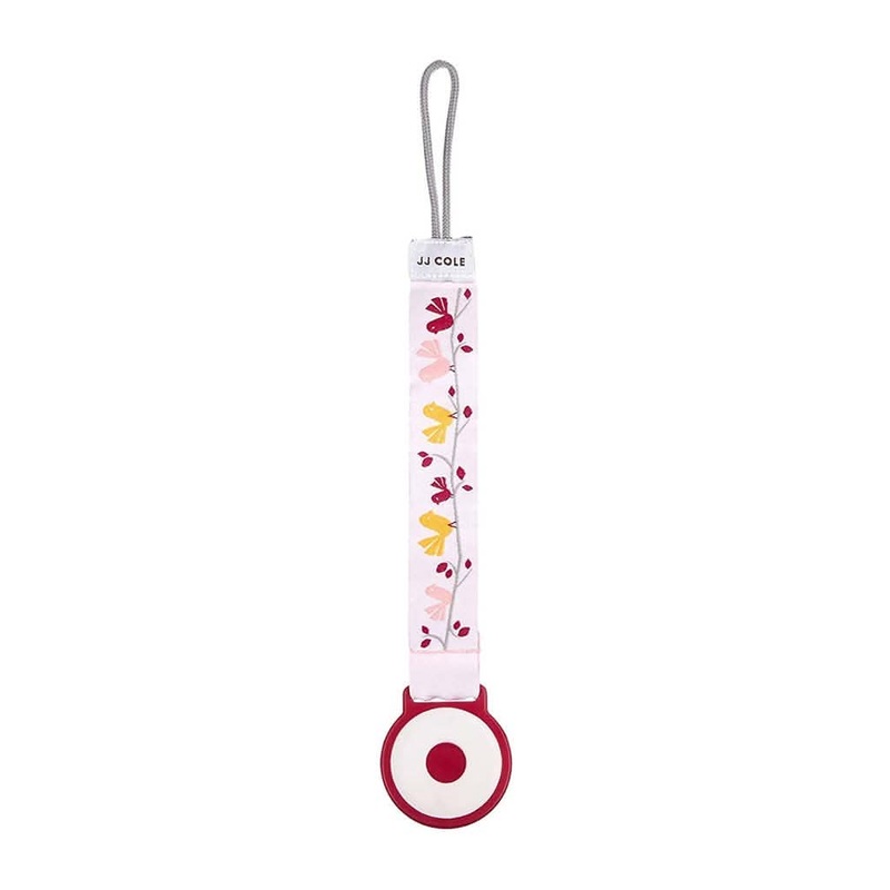 JJ COLE Easy Attach Pacifier Clip – Pink Chickadee