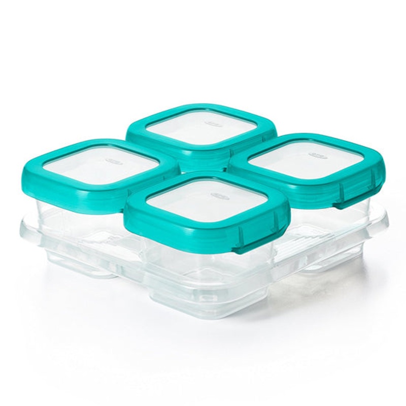 OXO Plastic Baby Blocks Freezer Storage Containers (4 OZ) – Teal