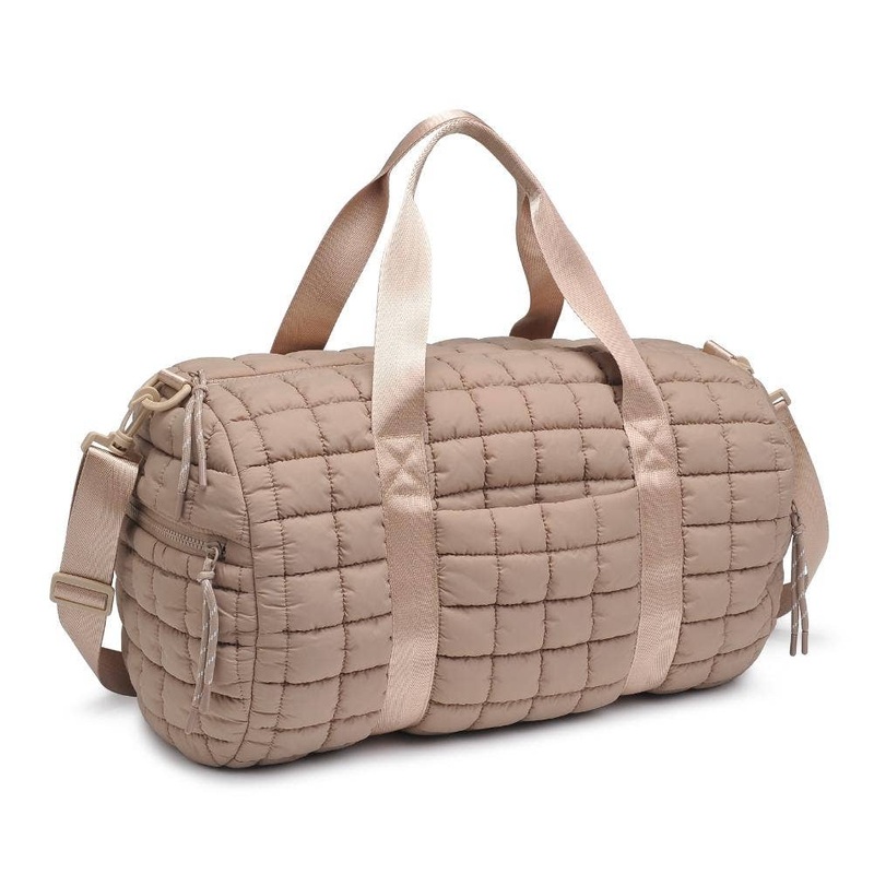 Ty Quilted Puffer Nylon Duffel Natural