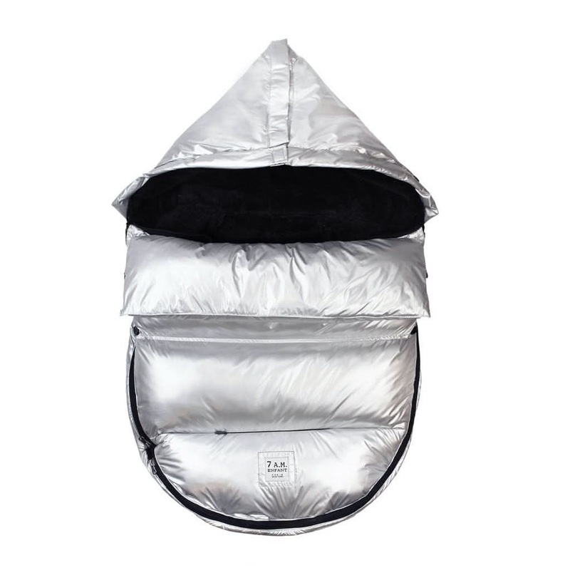 7 AM Enfant GlacierPOD Footmuff, Glacier/Black Plush Small/Medium 0-18M Glacier/Black