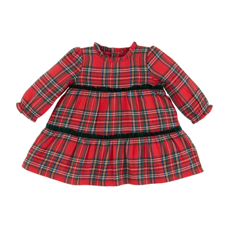 Mudpie Tartan Tiered Dress 3-6M