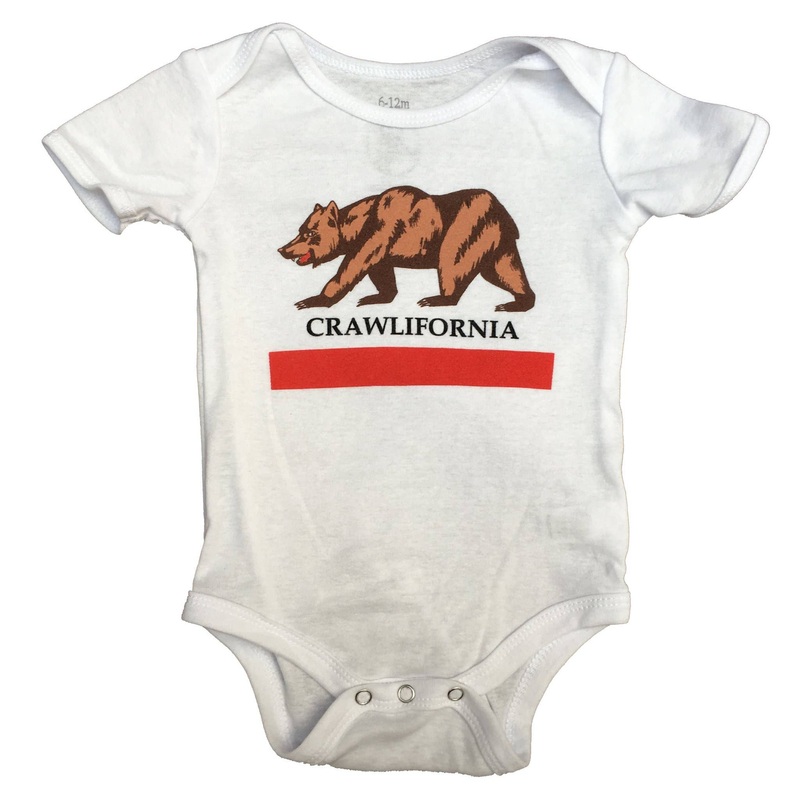White Crawlifornia Bodysuit Onesie 12-18m