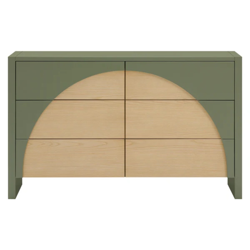 Babyletto Moab 6-Drawer Assembled Dresser Olive / Ash