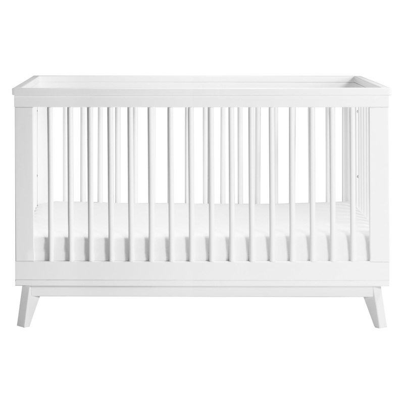 Babyletto Scoot 3-in-1 Convertible Crib with Toddler Bed Conversion Kit White