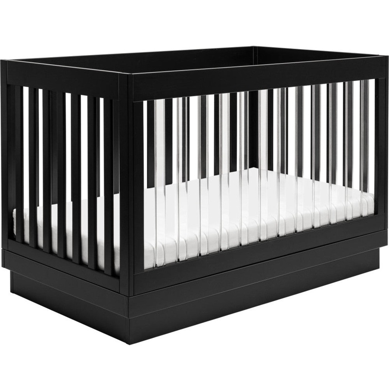 Babyletto Harlow 3-in-1 Convertible Acrylic Crib with Toddler Bed Conversion Kit Black