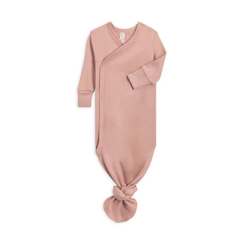 Colored Organics Indy Kimono Gown – Blush NB