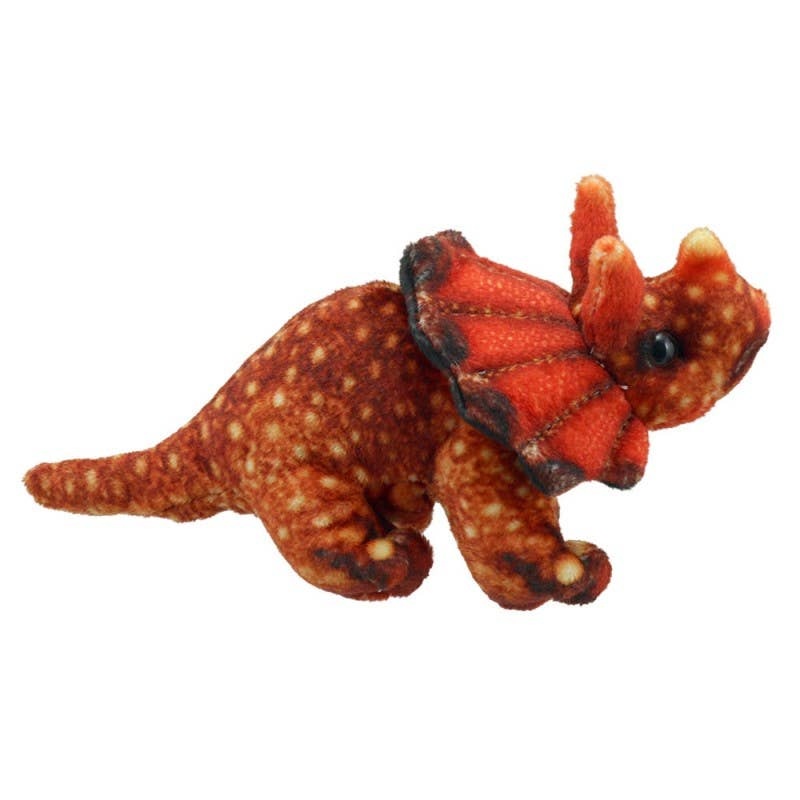 Dinosaur Finger Puppets – Triceratops (Orange)