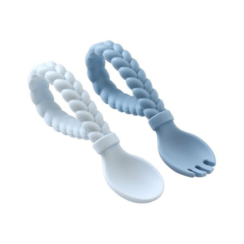Itzy Ritzy Sweetie Looped Spoon & Fork Set Blue