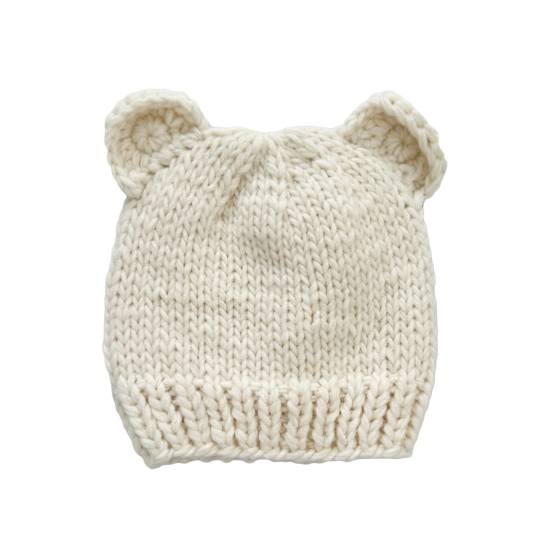 Bear Hat | Cream S; 6-24M