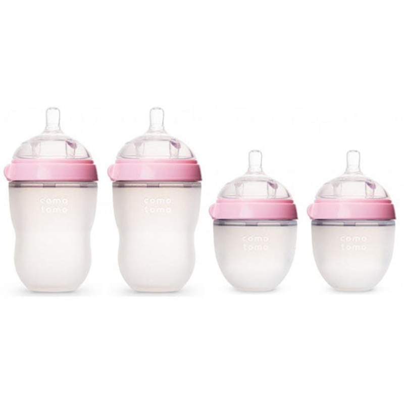 Comotomo Natural Feel Baby Bottle – 5/8 oz (4 Pack) Pink