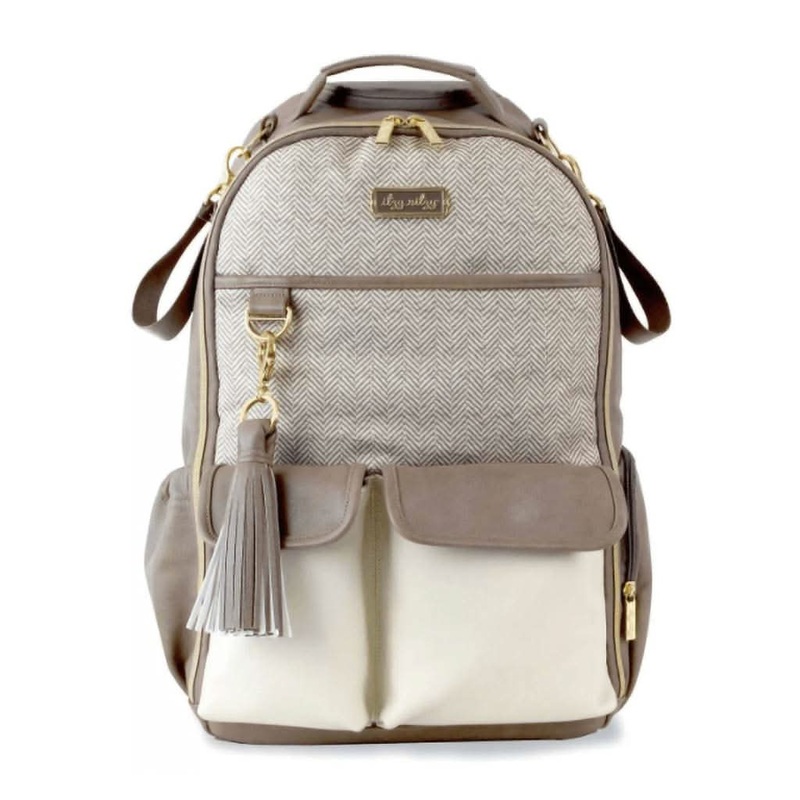 Itzy Ritzy Boss Backpack Large Diaper Bag Cognac