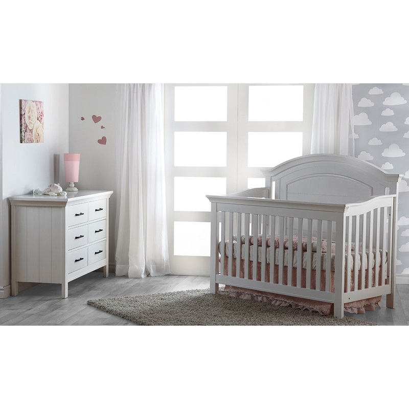 Pali Como Forever Arch Top Crib and Dresser 2 Piece Set
