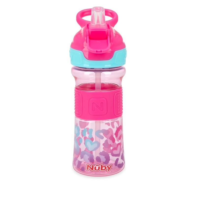 Thirsty Kids REFLEX Easy Grip Water Bottle Pink Leopard