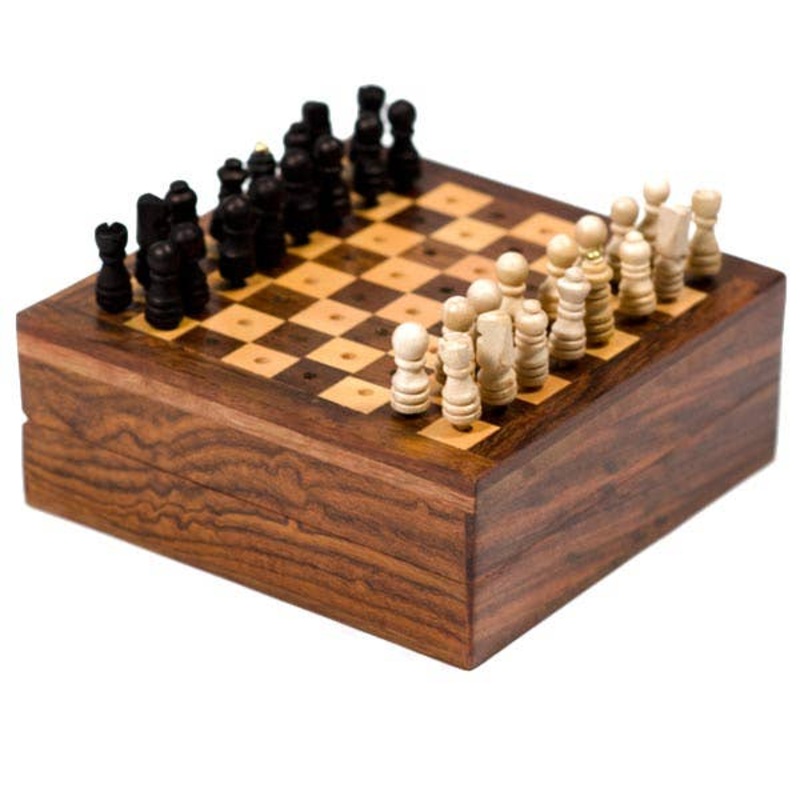 Travel Chess Game –  Handcrafted Wood Pegs