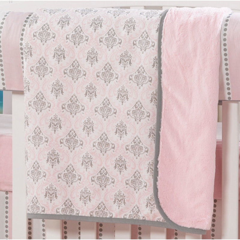 Liz and Roo Bella Damask Minky Receiving Blanket