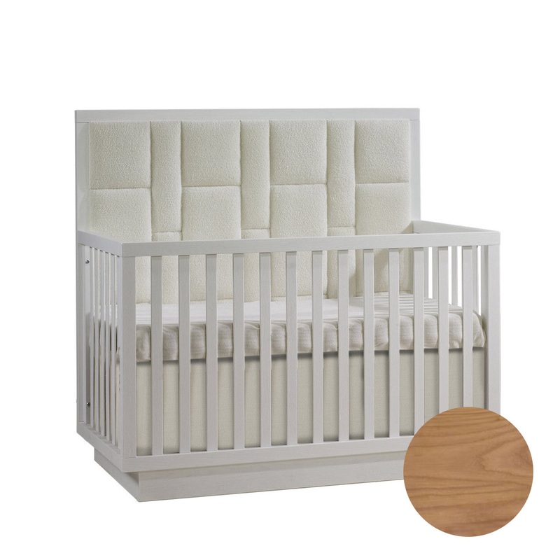 Natart Como Crib-To-Double With Upholstered Panel Boucle Beige Wheat