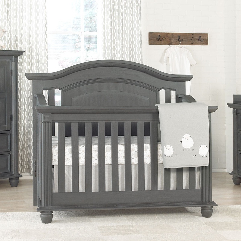 Oxford London Lane 4 in 1 Convertible Crib in Arctic Gray