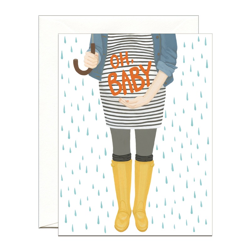 Oh Baby Bump Expectant Mom Baby Shower Card