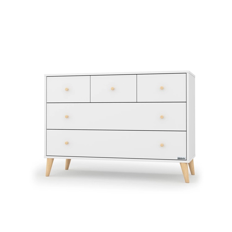 Austin 5-Drawer Dresser White/Natural