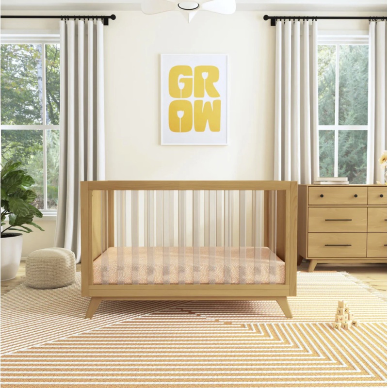Otto 3-in-1 Convertible Crib | Acrylic Slats White/Acrylic