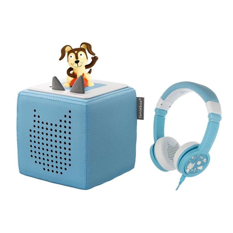 Tonies Toniebox Playtime Puppy Starter Set with Foldable Headphones Light Blue