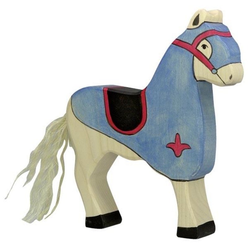 Wooden Blue Tournament Horse