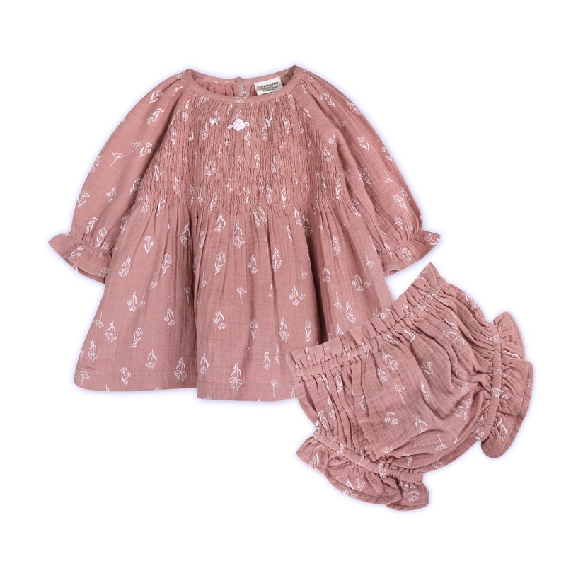 Evelina Floral Dress Desert Rose 0-3M