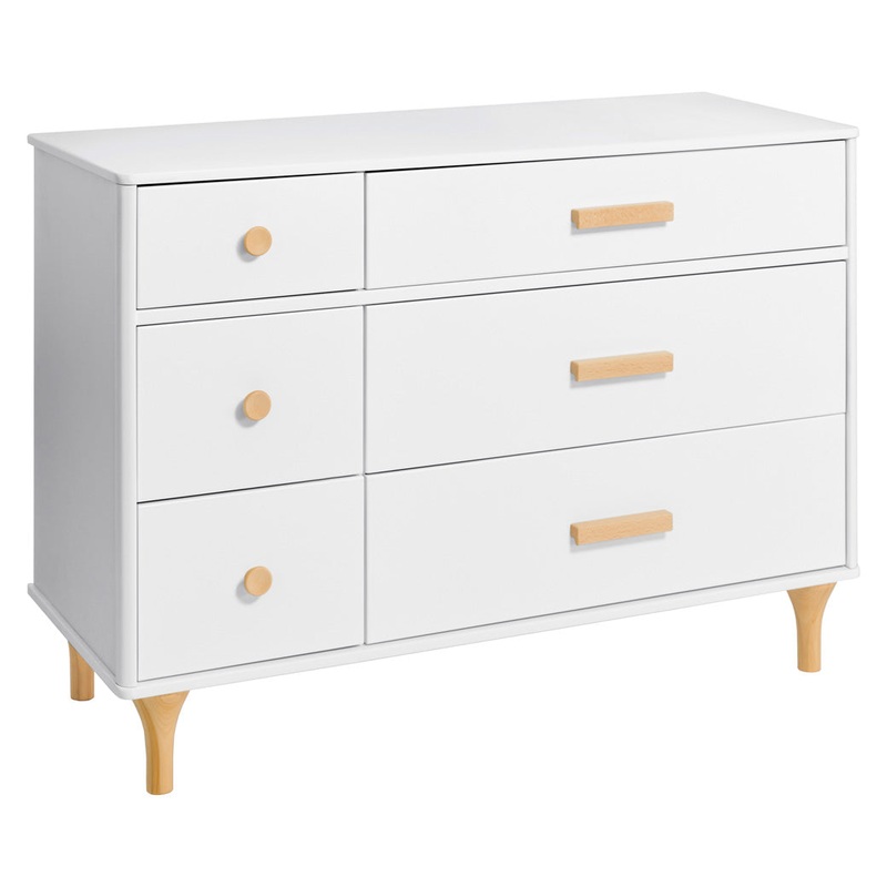 Lolly 6 Drawer Double Dresser White/Natural