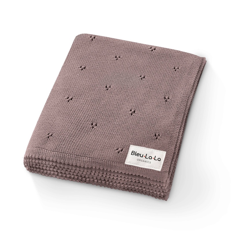 Pointelle Swaddle Receiving Baby Blanket Sugar Plum