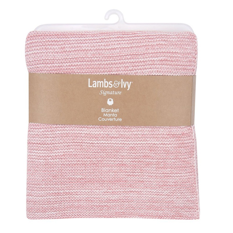 Lambs & Ivy Knit Blanket – Pink Heather