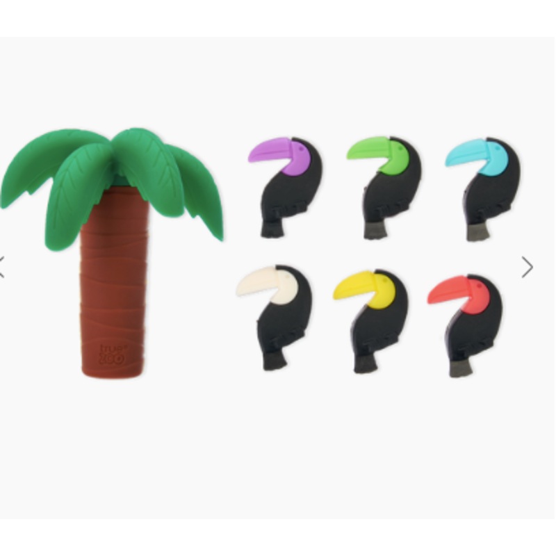 Toucan Drink Charms & Palm Tree Bottle Stopper Set