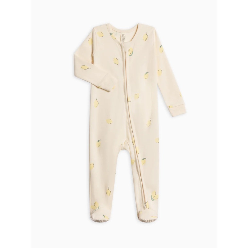 Colored Organics Peton Footed Sleeper Lemon NB