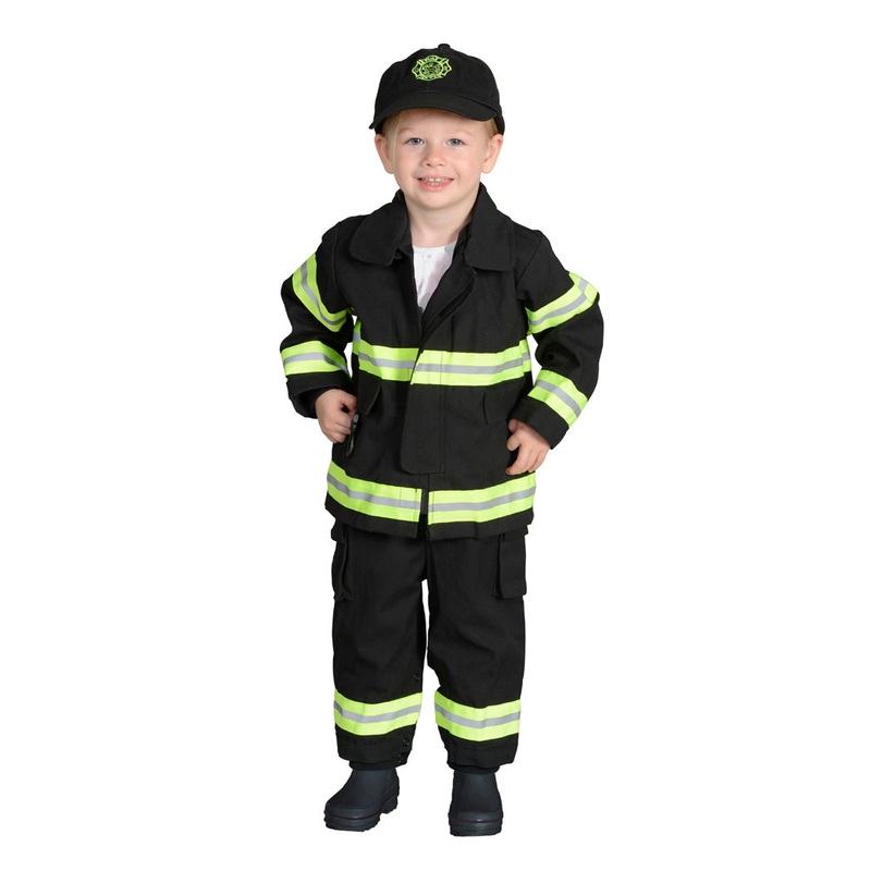 Junior Firefighter Suit Black Size 2/3