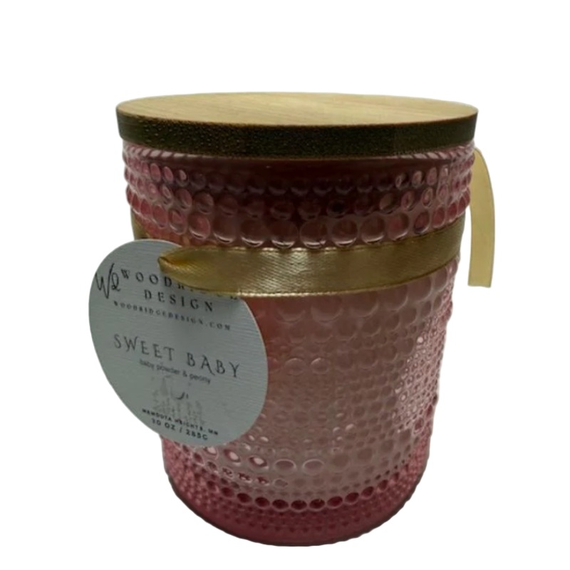 Baby Bubble Glass Candle Pink