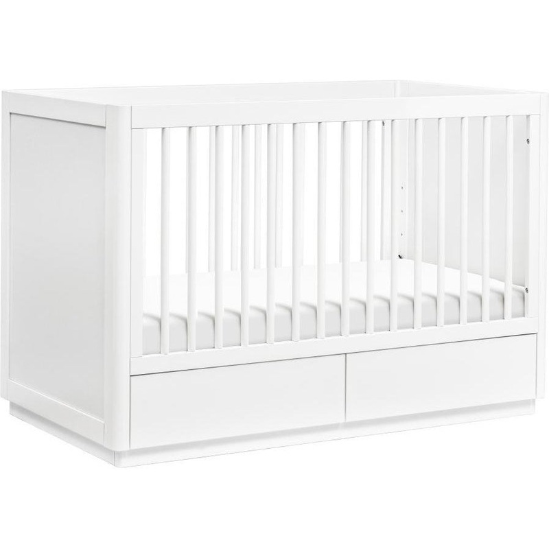 Babyletto Bento 3-in-1 Convertible Storage Crib with Toddler Bed Conversion Kit White