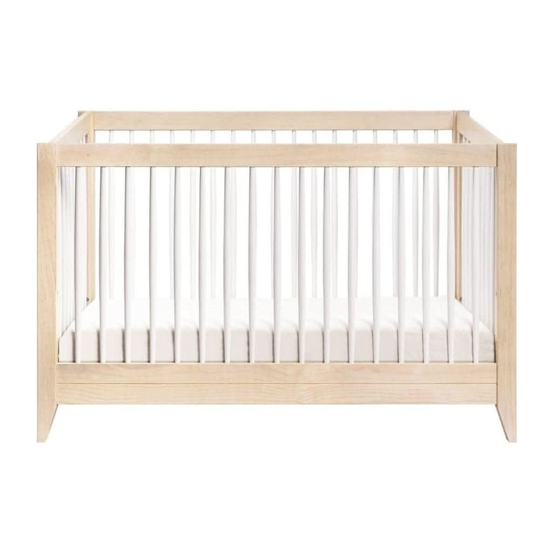 Babyletto Sprout 4-in-1 Convertible Crib with Toddler Bed Conversion Kit Natural / White