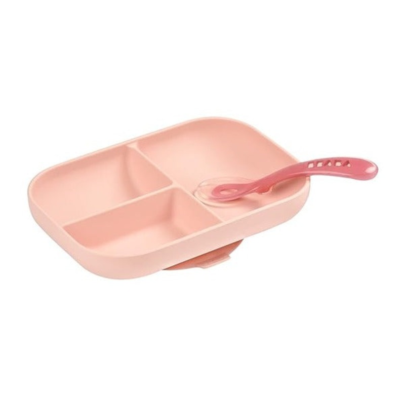 Beaba Silicone Plate + Spoon Blush