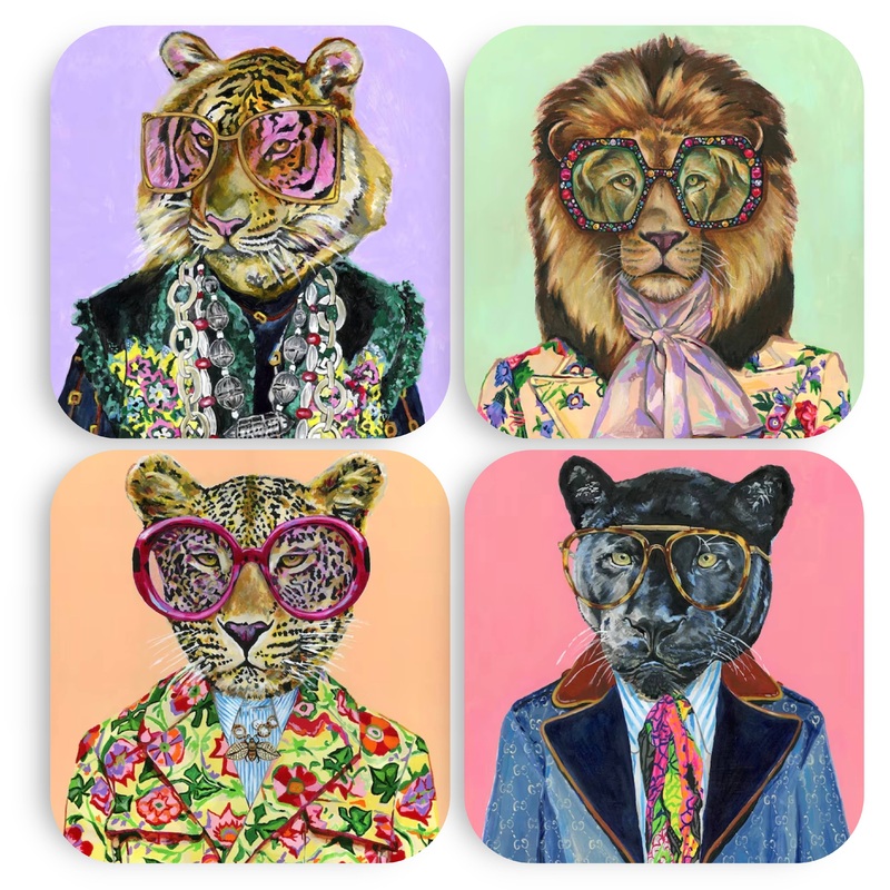 Big Cats Coasters | Set of 4