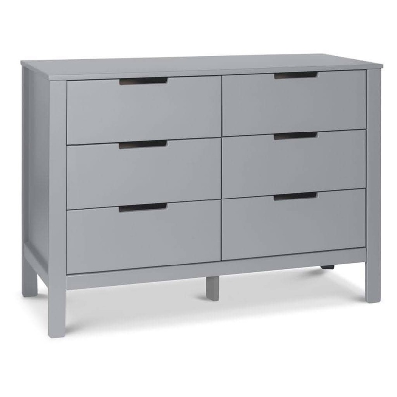 Carter’s By Davinci Colby 6-Drawer Double Dresser Grey and White