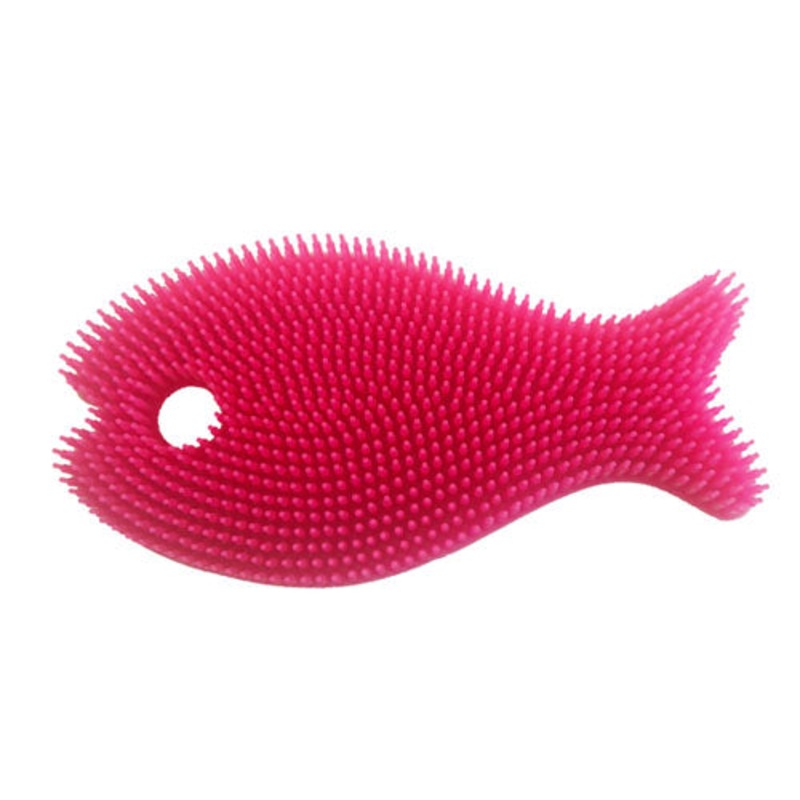 Innobaby Bathin’ Smart Fish Bath Scrub – Light Pink/Fuchsia