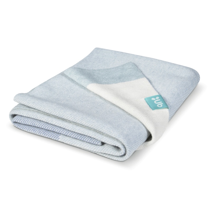 Knit Blanket Blue Color Block