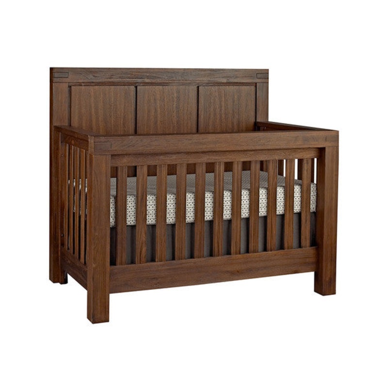 Oxford Piermont Collection Convertible Crib in Rustic Farmhouse Brown
