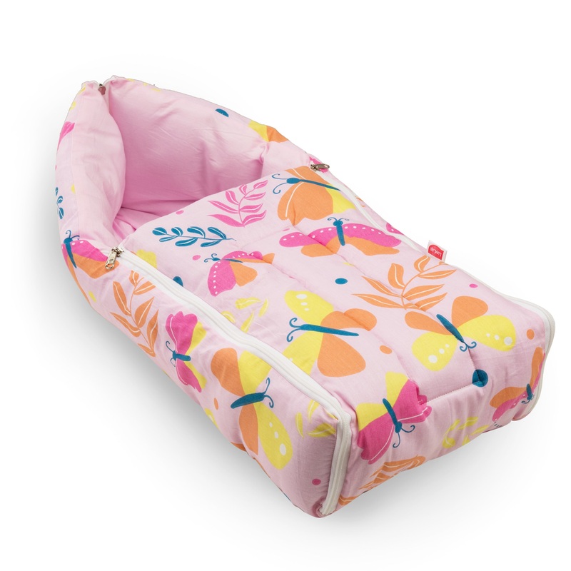 3 in 1 Baby Bed, Sleeping Bag & Carry Nest – Pink Pilot Print