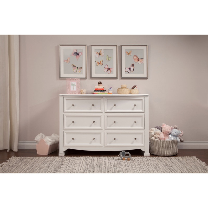 Davinci Kalani 6-Drawer Double Wide Dresser White