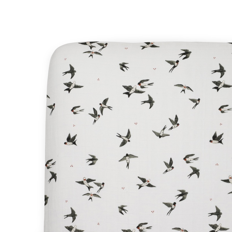 Organic Cotton Muslin Crib Sheet – Swallows Swallows